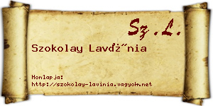 Szokolay Lavínia névjegykártya